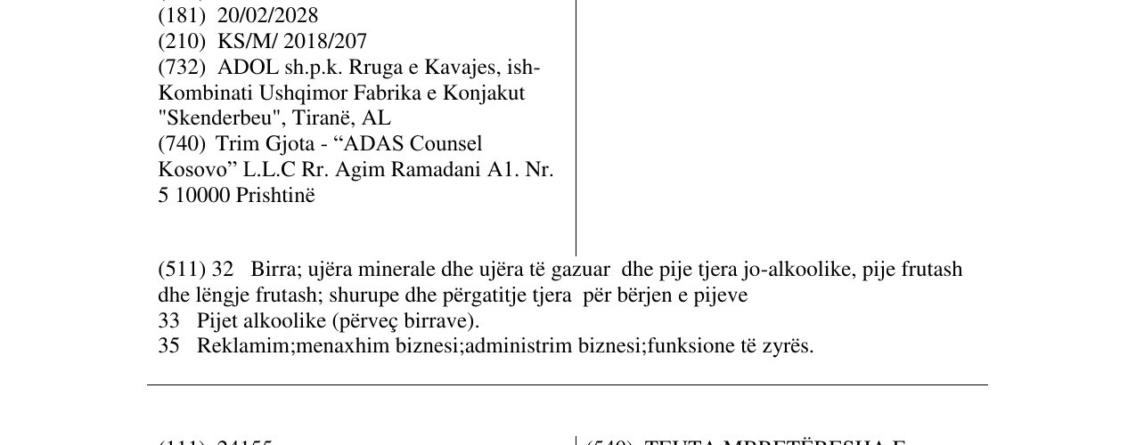 Zëri i markës TEUTA në buletin