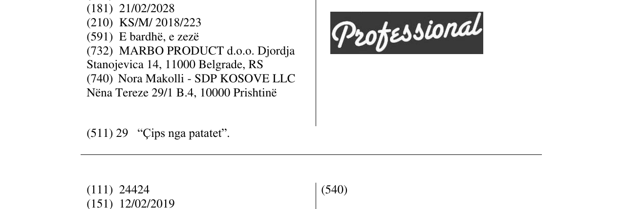 Zëri i markës Professional në buletin