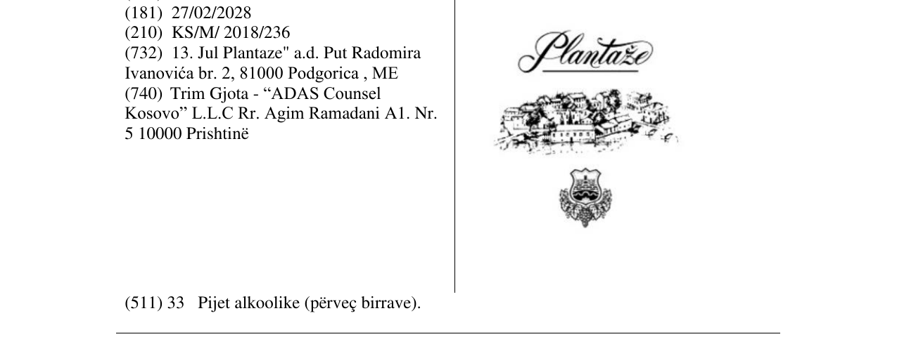 Zëri i markës Plantaze në buletin