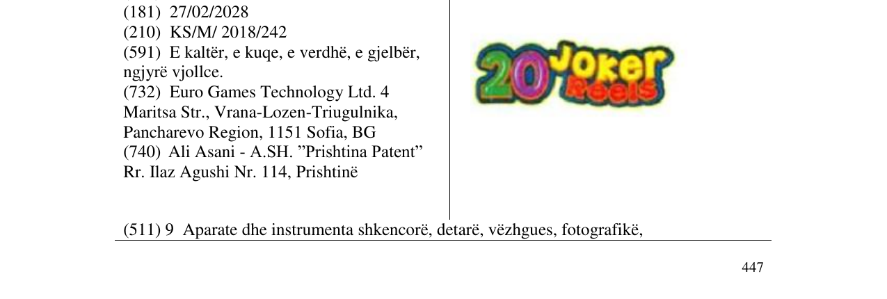 Zëri i markës 20 joker reels në buletin
