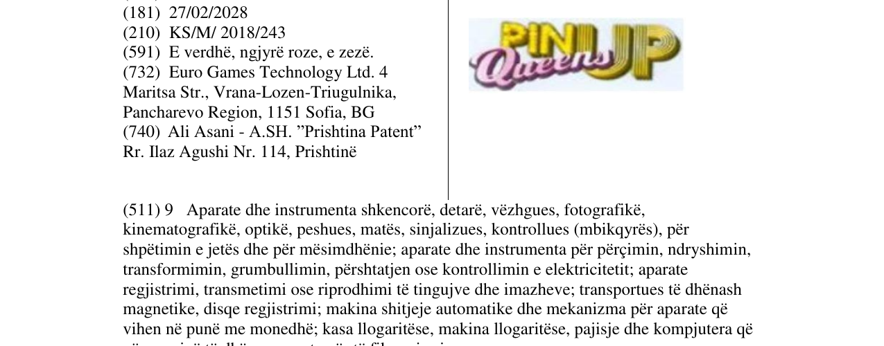 Zëri i markës PINUP QUEENS në buletin