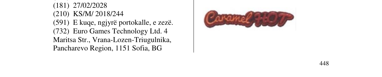 Zëri i markës Caramel HOT në buletin