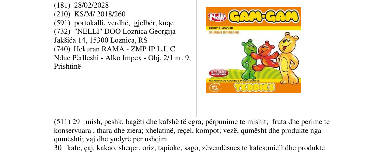Zëri i markës GAM-GAM në buletin