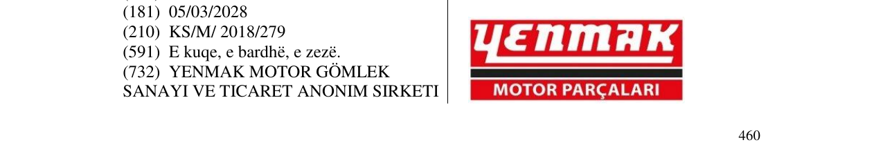 Zëri i markës Yenmak Motor Paçalari në buletin