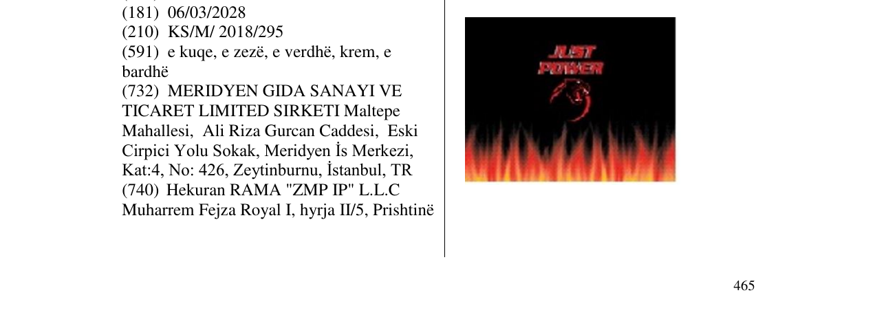Zëri i markës Just power në buletin