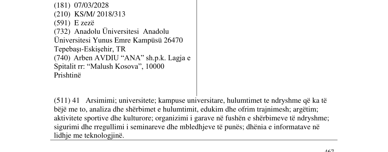 Zëri i markës Anadolu Üniversitesi Açıköğretim Fakültesi AÖF në buletin