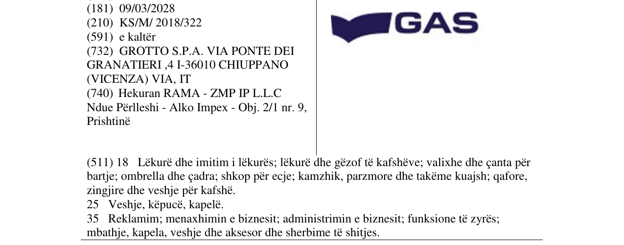 Zëri i markës GAS në buletin