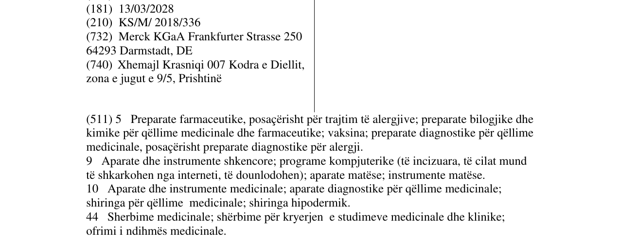 Zëri i markës ALLERGOPHARMA në buletin