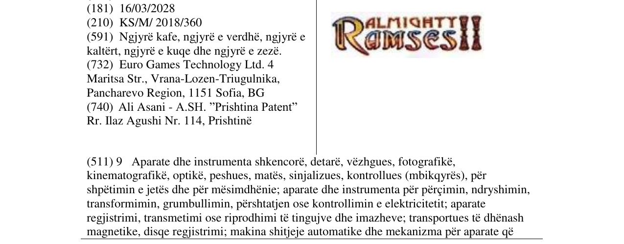 Zëri i markës Almightt Ramses në buletin