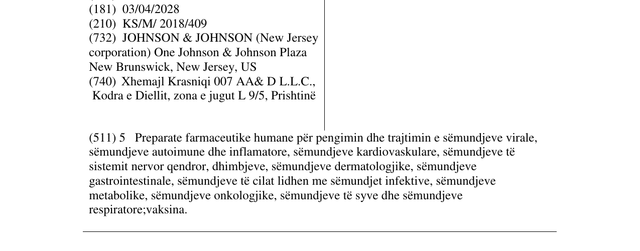 Zëri i markës TALFREZAN në buletin