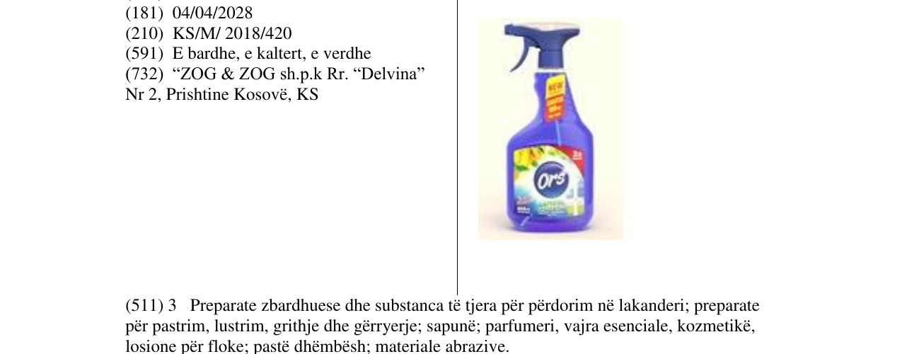 Zëri i markës Ors në buletin
