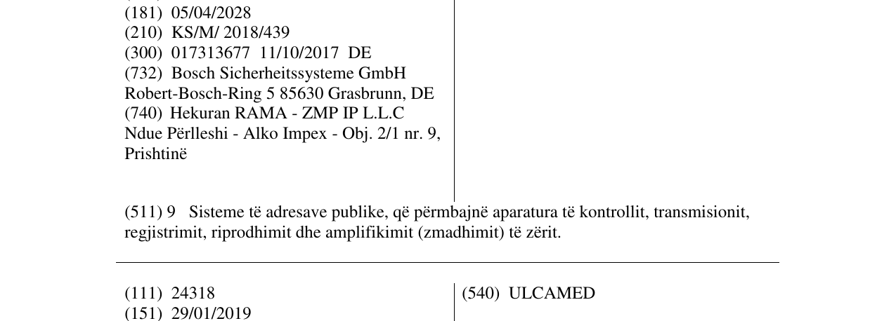Zëri i markës PRAESENSA në buletin