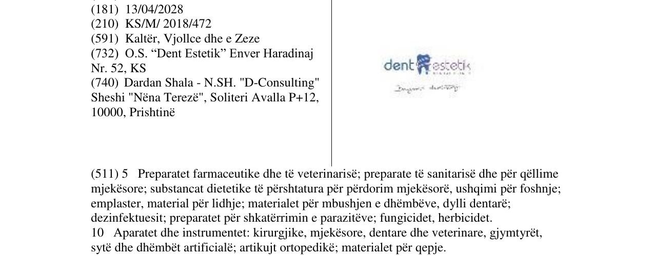 Zëri i markës dent estetik në buletin