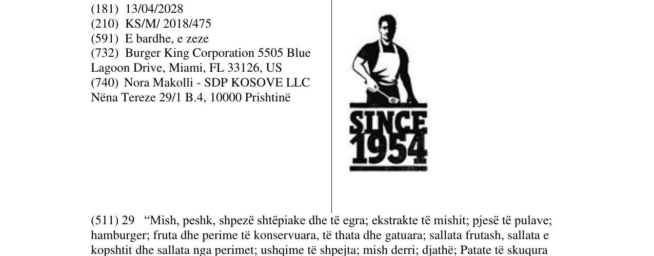 Zëri i markës SINCE 1954 në buletin