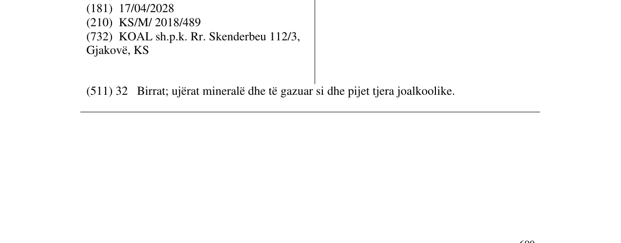 Zëri i markës Kuqalashe në buletin