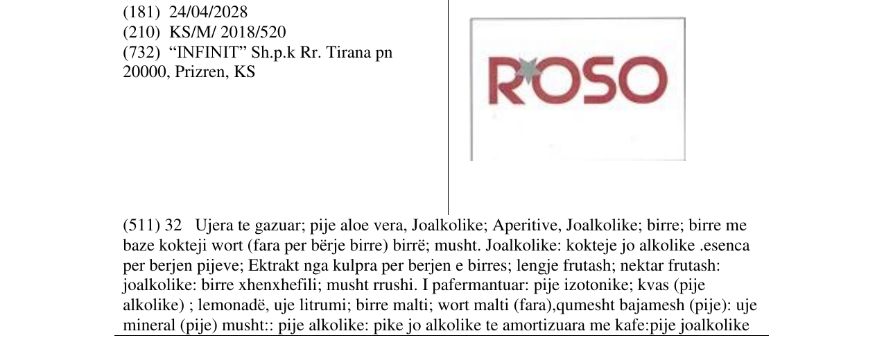 Zëri i markës ROSO në buletin