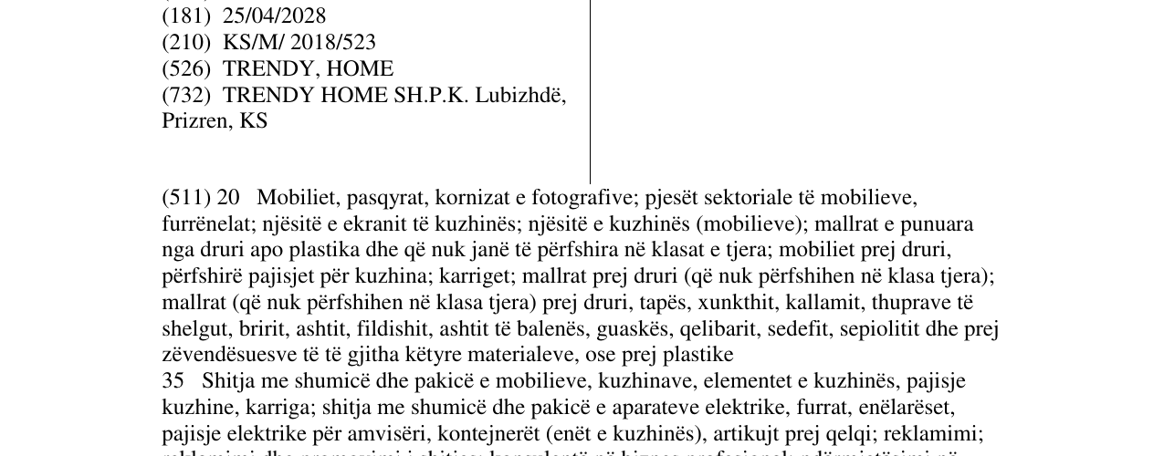 Zëri i markës TRENDY HOME në buletin