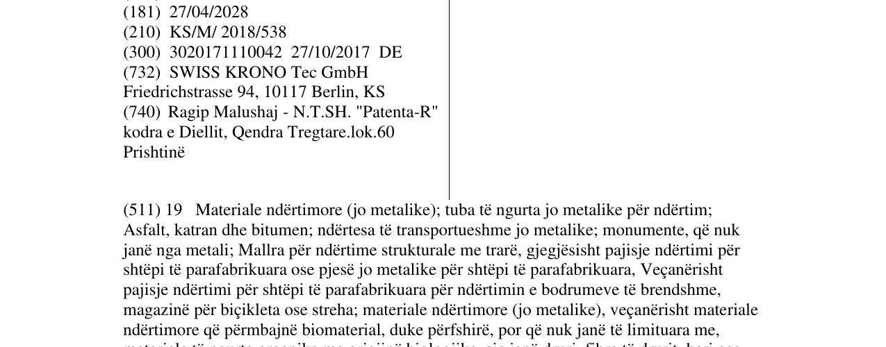 Zëri i markës KRONOSWISS në buletin