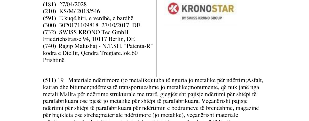 Zëri i markës KRONOSTAR në buletin