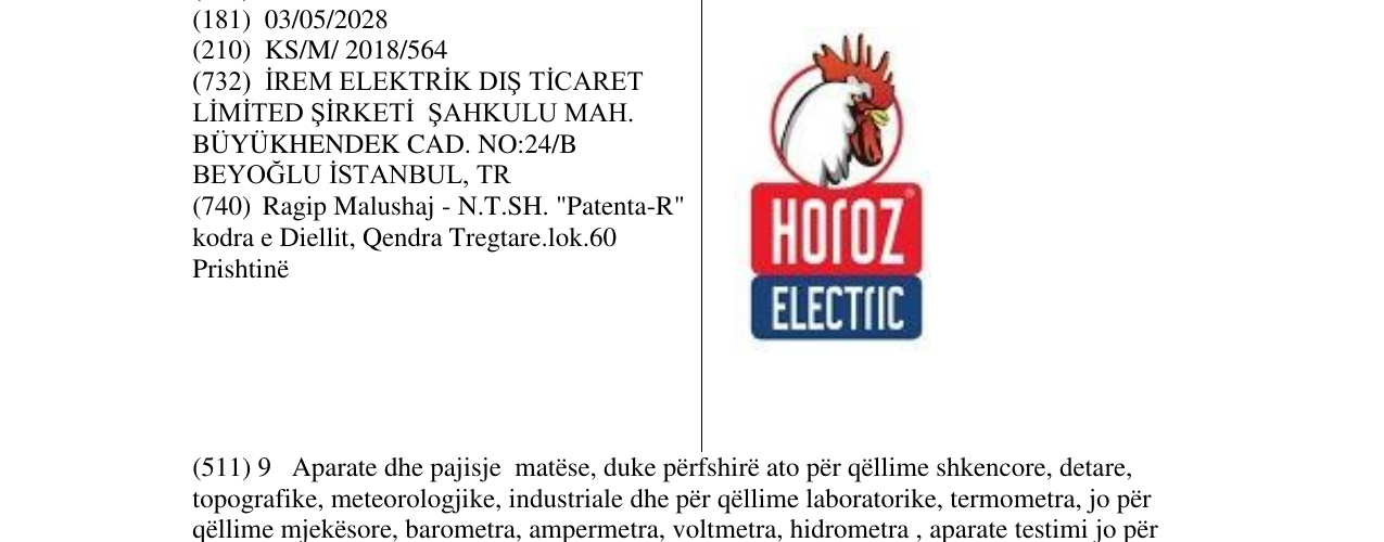 Zëri i markës HOROZ ELECTRIC në buletin