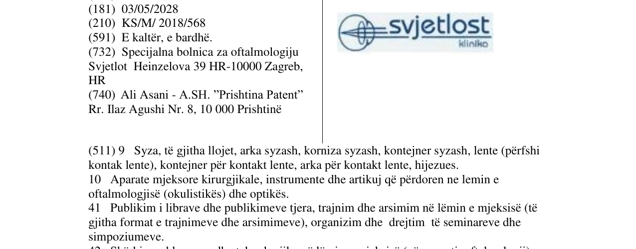 Zëri i markës svjetlost kliniko në buletin