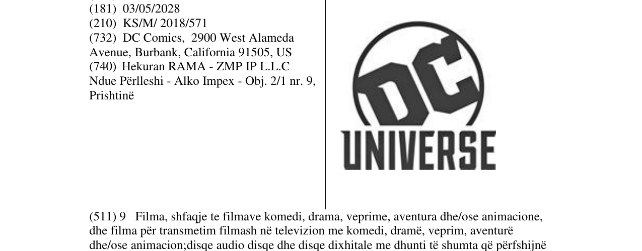 Zëri i markës UNIVERSE në buletin