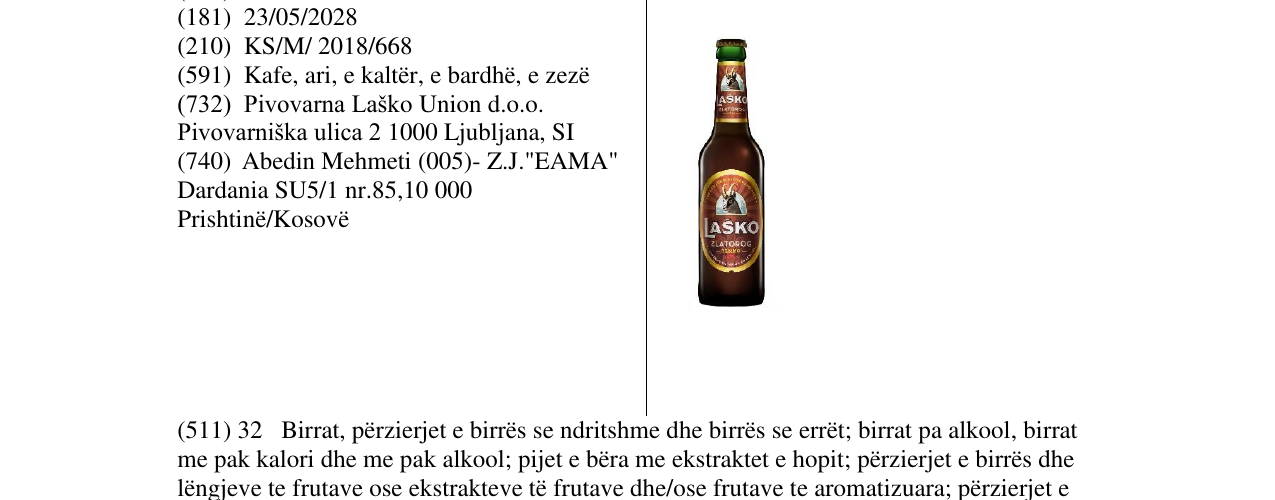 Zëri i markës Markë figurative në buletin