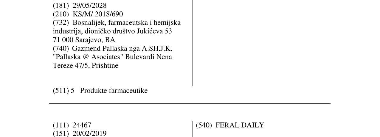 Zëri i markës FERAL KID në buletin