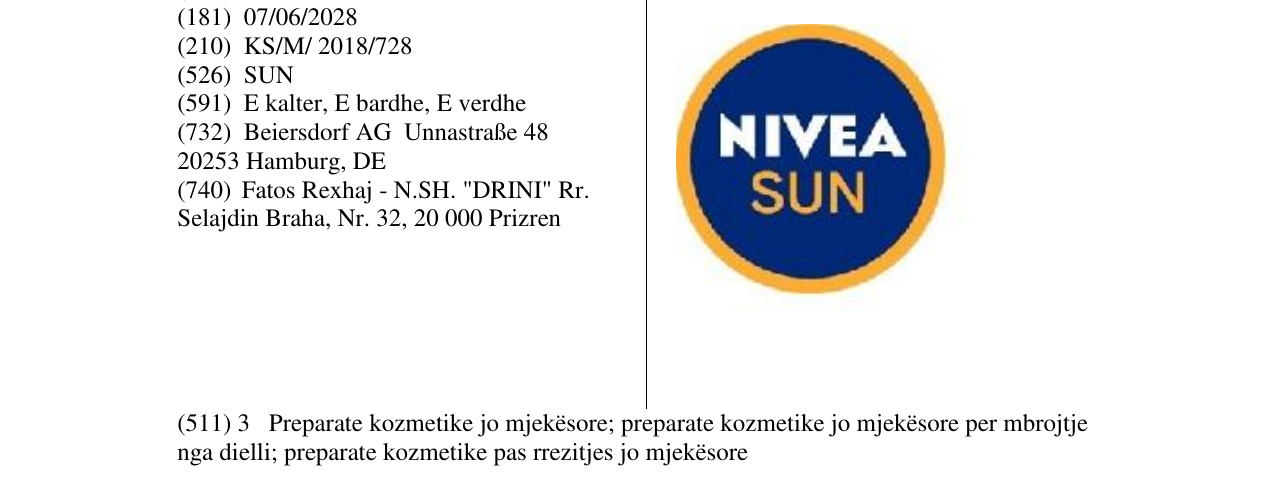 Zëri i markës NIVEA SUN në buletin