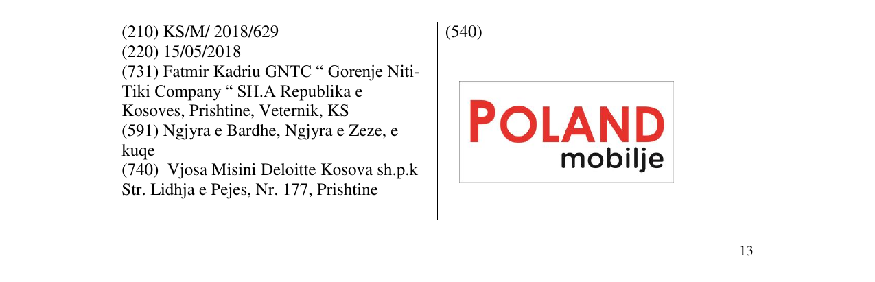Zëri i markës POLAND mobilje në buletin