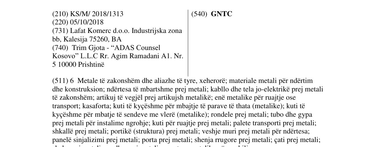 Zëri i markës GNTC në buletin