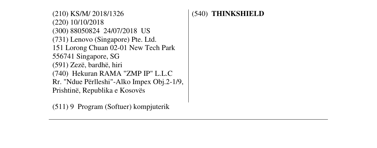 Zëri i markës THINKSHIELD në buletin