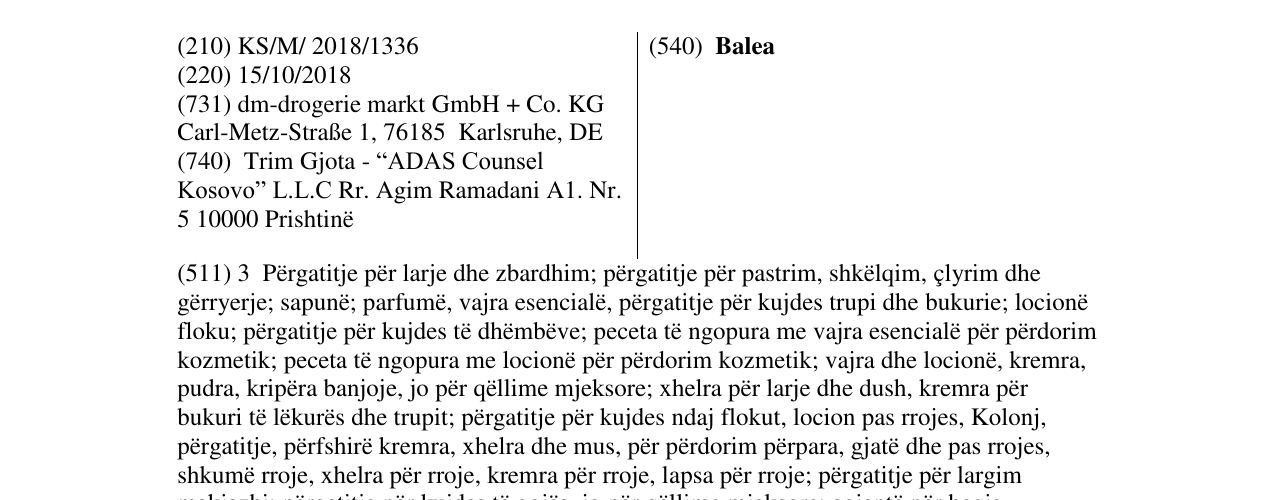 Zëri i markës Balea në buletin