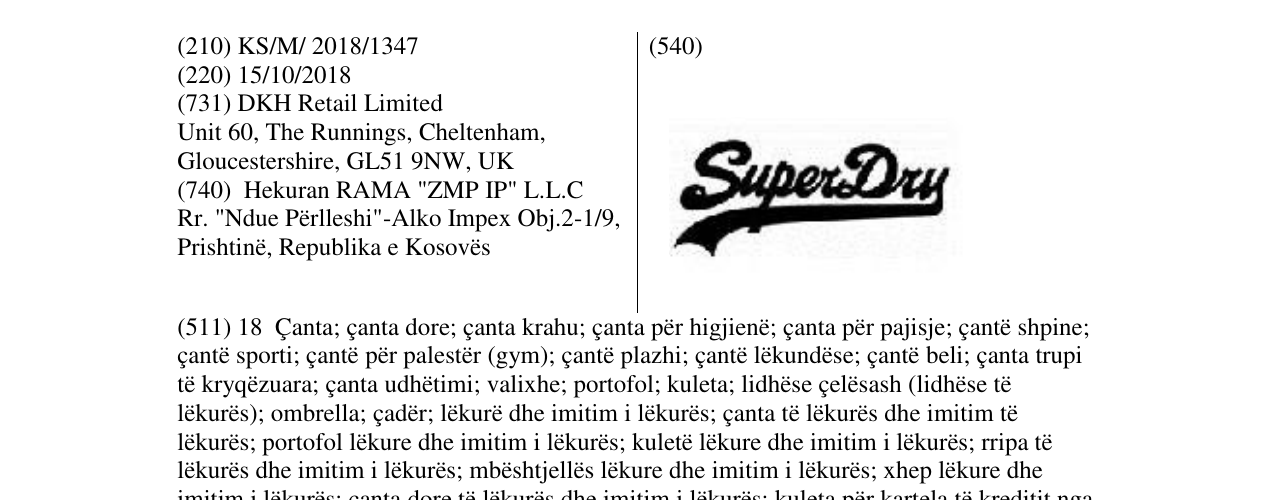 Zëri i markës SuperDry në buletin