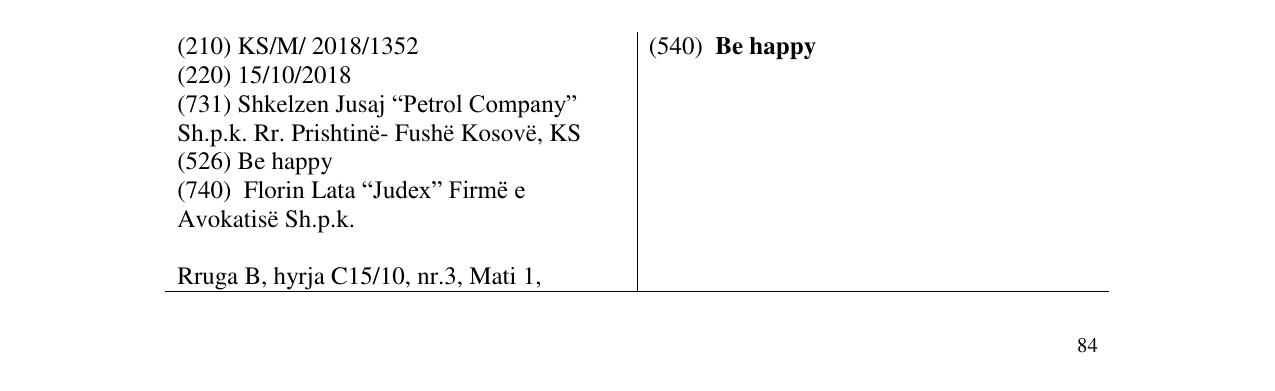 Zëri i markës Be happy në buletin