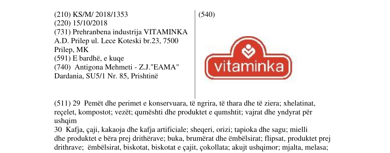 Zëri i markës vitaminka në buletin