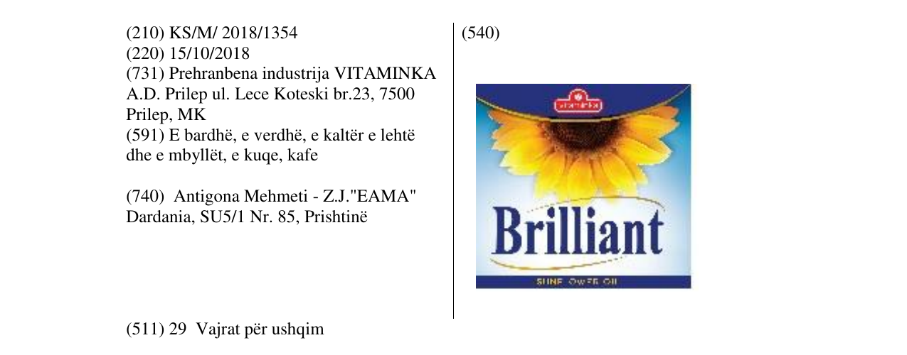 Zëri i markës Brilliant në buletin