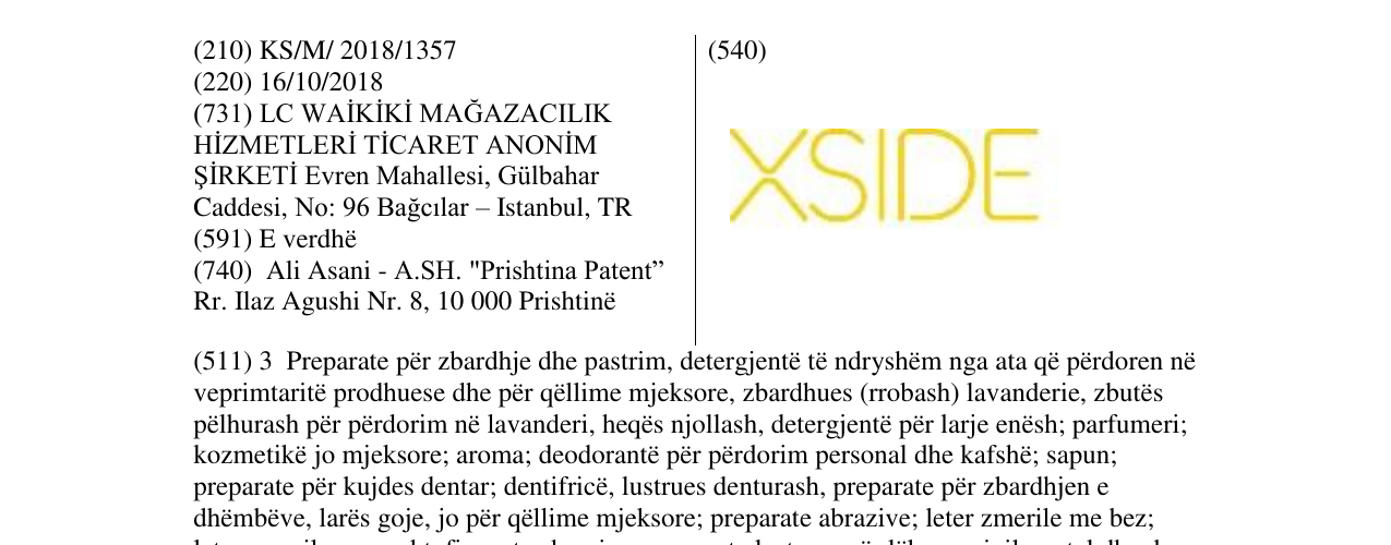 Zëri i markës XSIDE në buletin