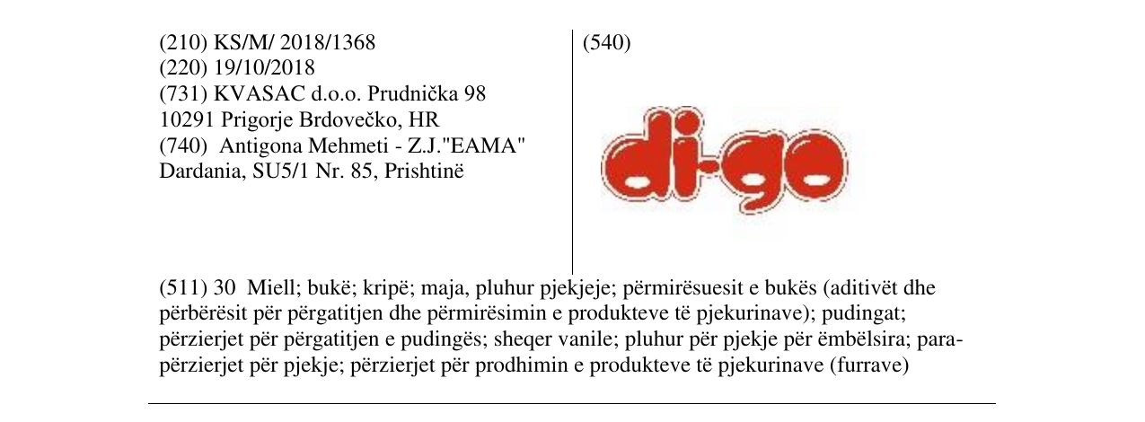 Zëri i markës di-go në buletin