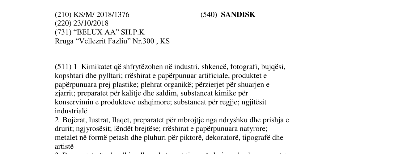 Zëri i markës SANDISK në buletin