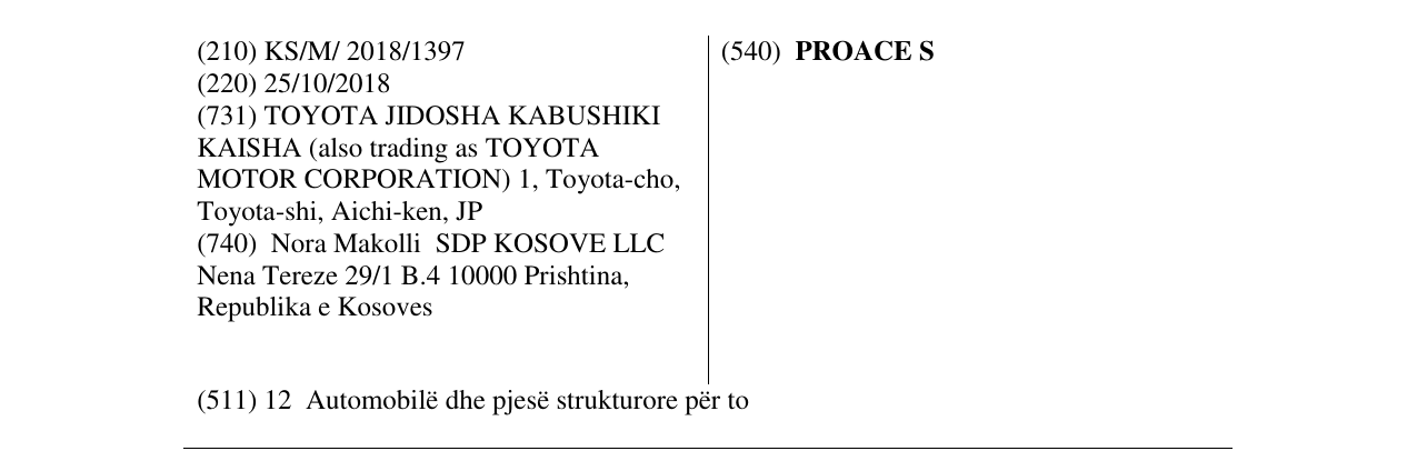Zëri i markës PROACE S në buletin