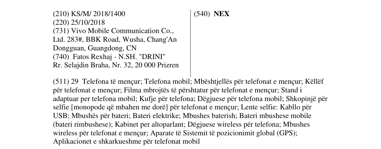 Zëri i markës NEX në buletin