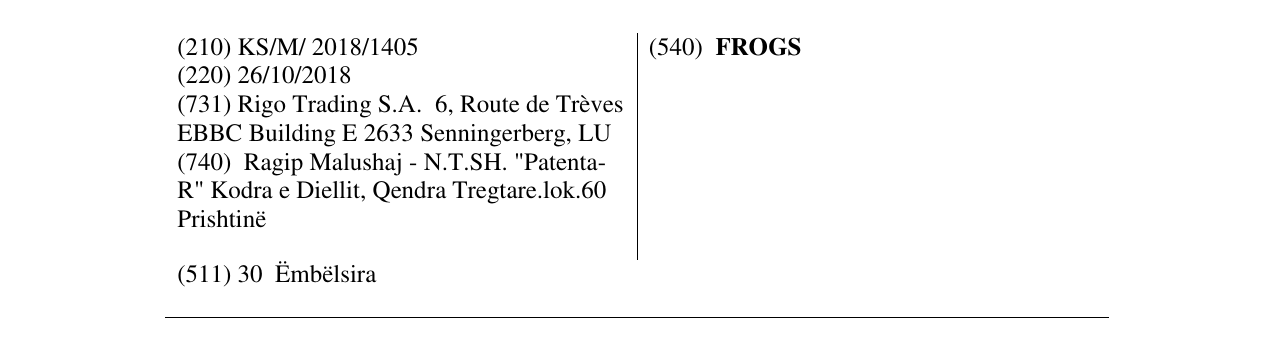 Zëri i markës FROGS në buletin