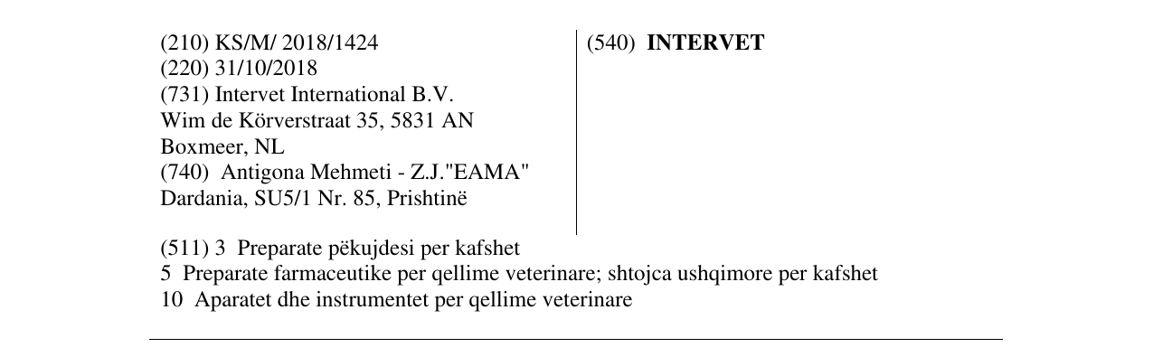 Zëri i markës INTERVET në buletin