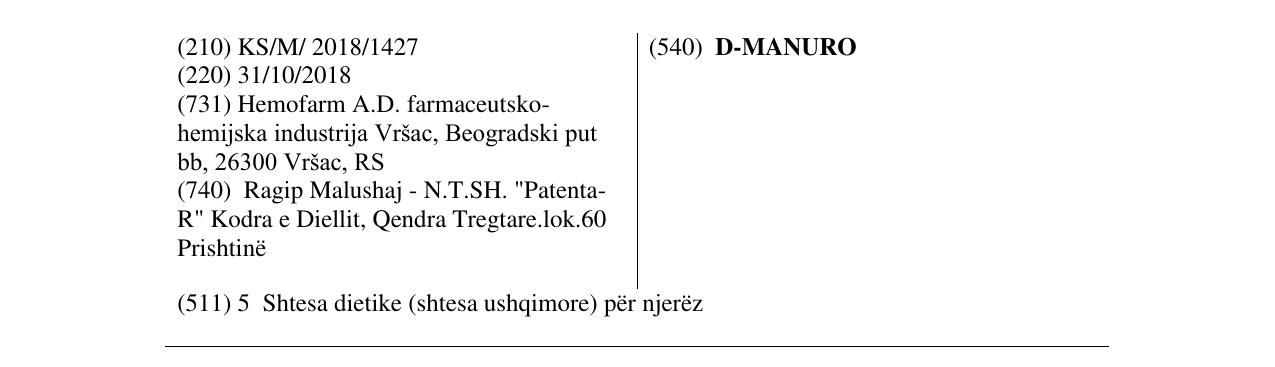 Zëri i markës D-MANURO në buletin