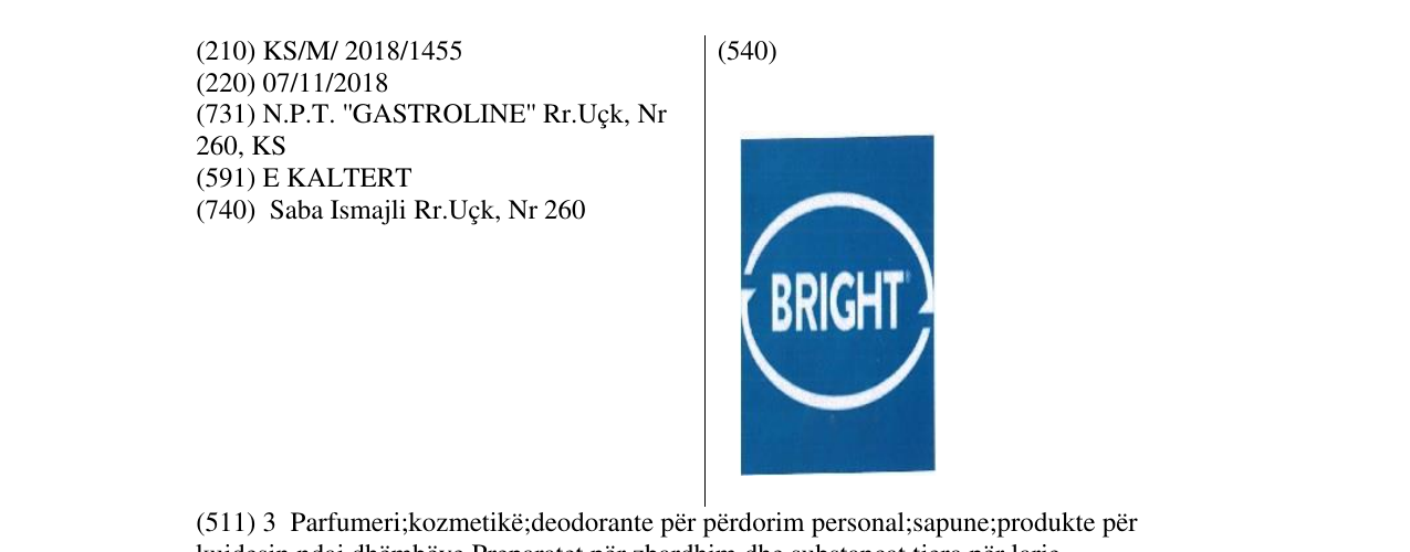 Zëri i markës BRIGHT në buletin