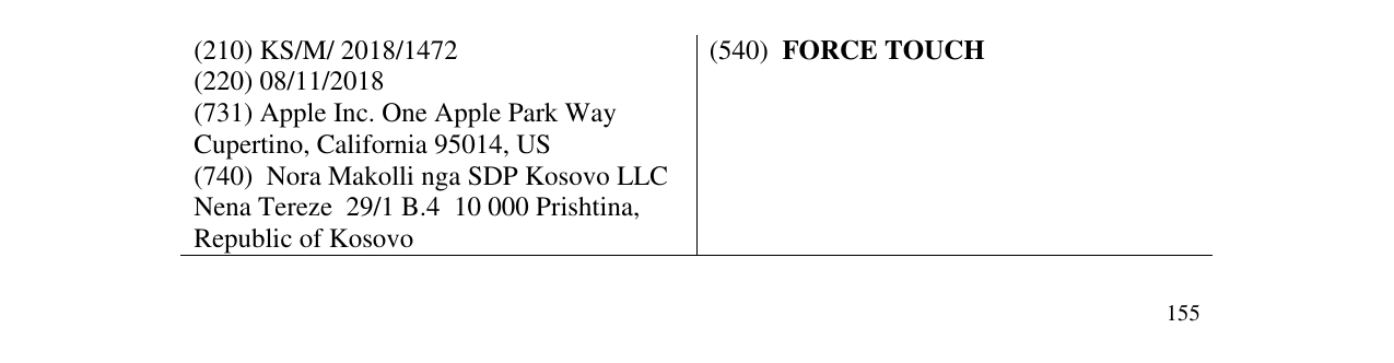 Zëri i markës FORCE TOUCH në buletin