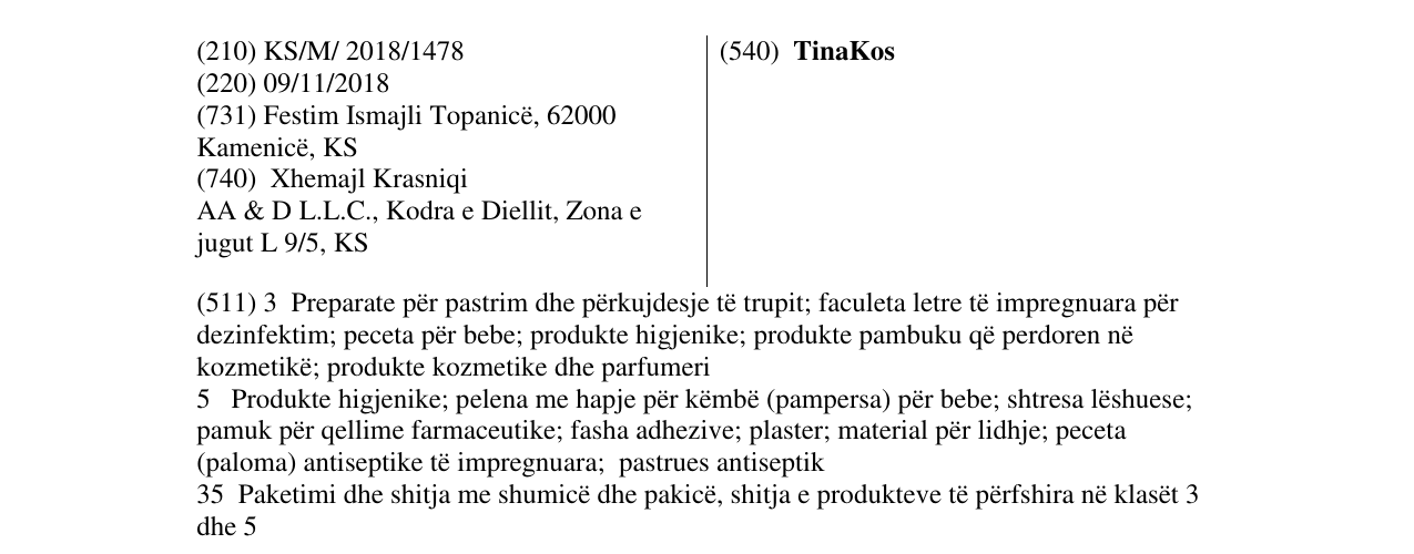 Zëri i markës TinaKos në buletin