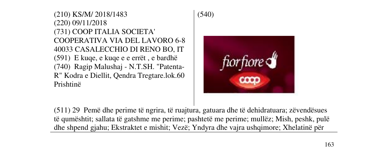 Zëri i markës fiorfiore në buletin
