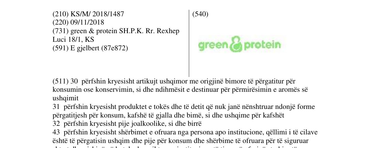Zëri i markës green protein në buletin